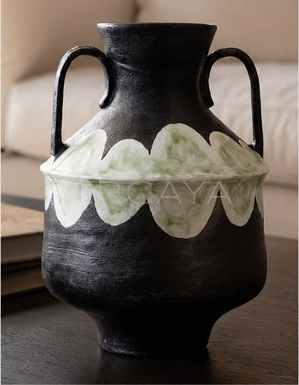 Dadan Stoneware Double Ear Vase Hotel - scene