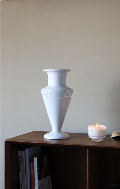 Mid Century White Ceramic Vase - scene