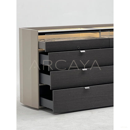 Eight Drawer Lighted Jewelry Cabinet - scene