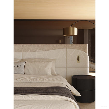 Master Bedroom Wide Headboard Bed - scene