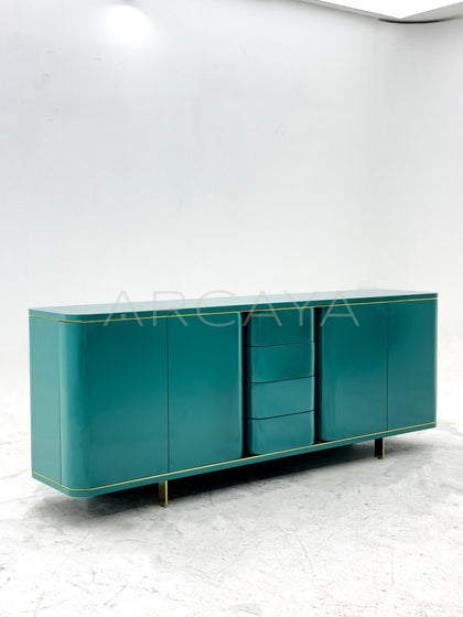 Curved Lacquered Storage Sideboard - scene