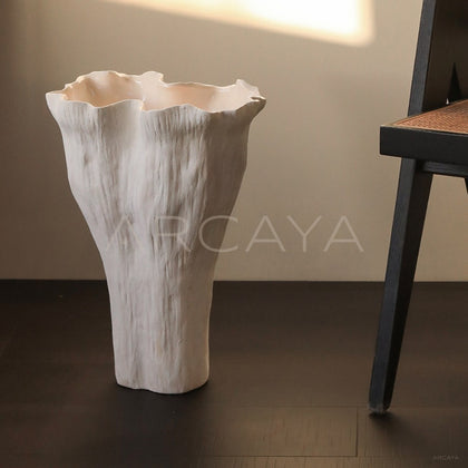 Wabi Sabi Hand Pinched Pleated Ceramic Vase - main