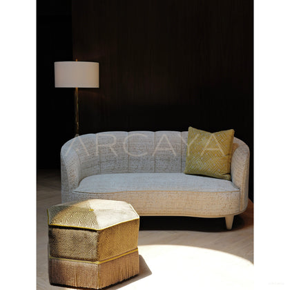 Italian Jacquard Curved Lounge Sofa - scene