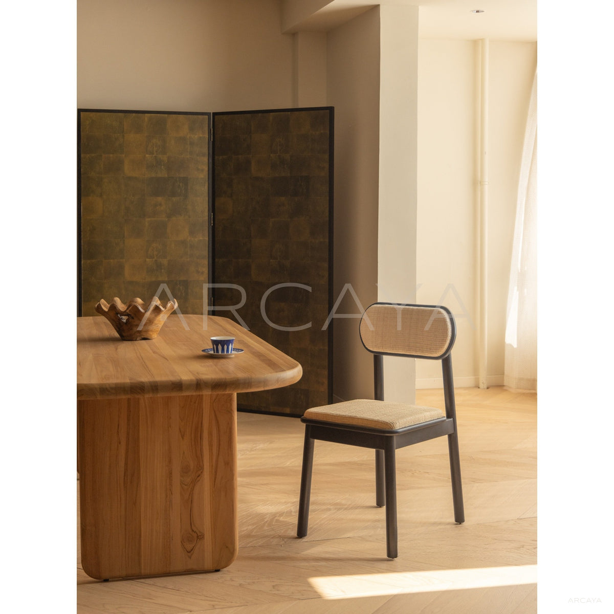 Simple Teak Dining Chair in detail