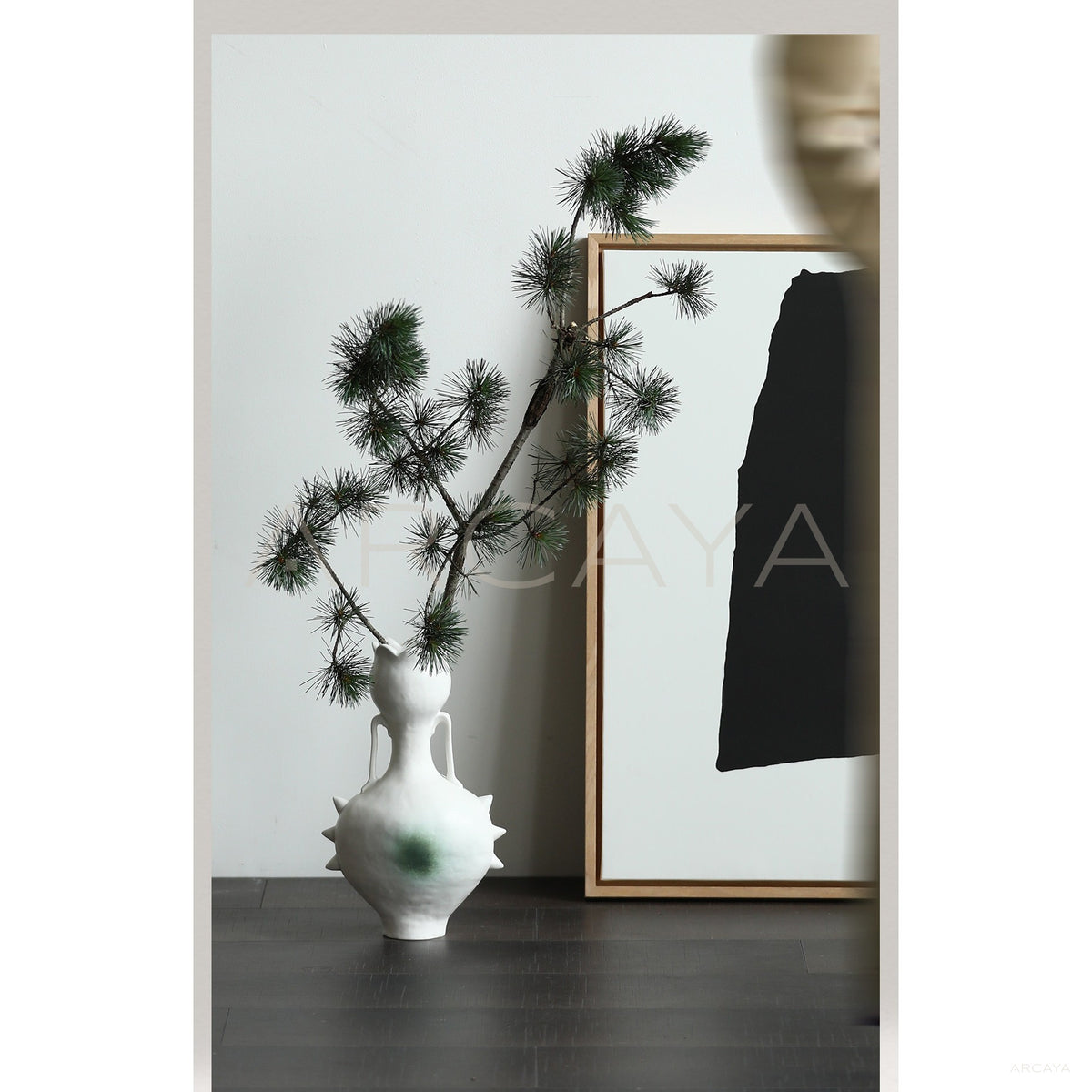 Hand Pinched Spiked Double Ear Vase in detail