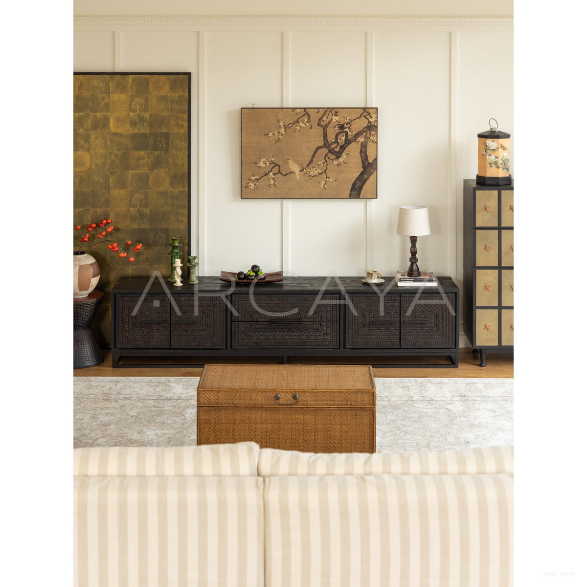 Teak Tv Stand in detail