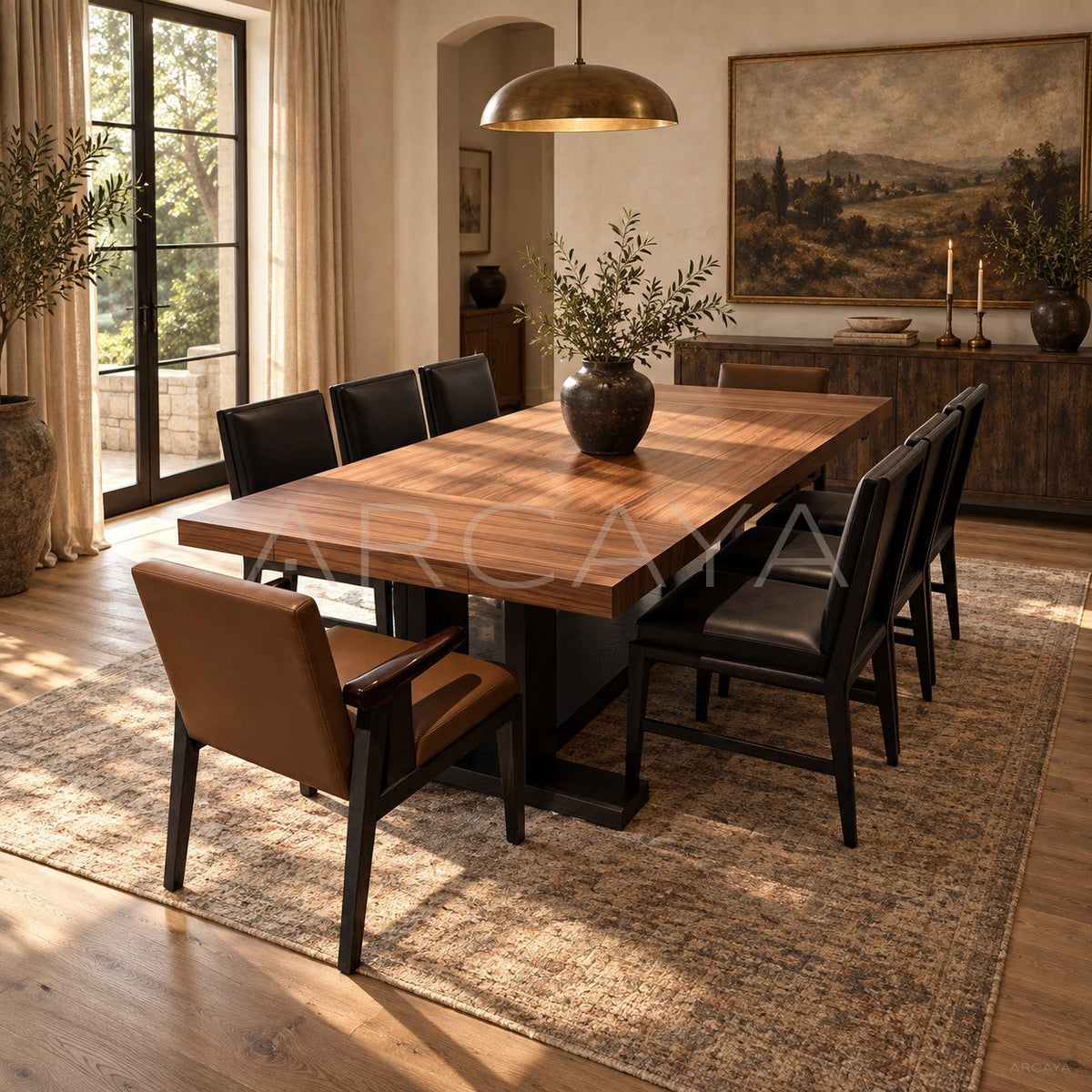 Dark Wood Grain Quiet Piece — Dining Table in detail