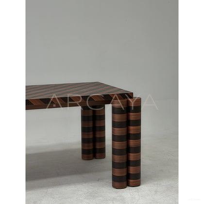 Diagonal Grain Patchwork Dining Table - scene