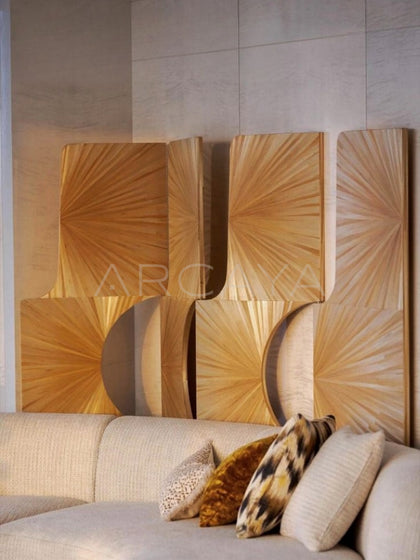 Straw Inlay Art Folding Screen - scene