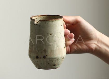 Amu Collab Vintage Stoneware Handled Coffee Mug - scene