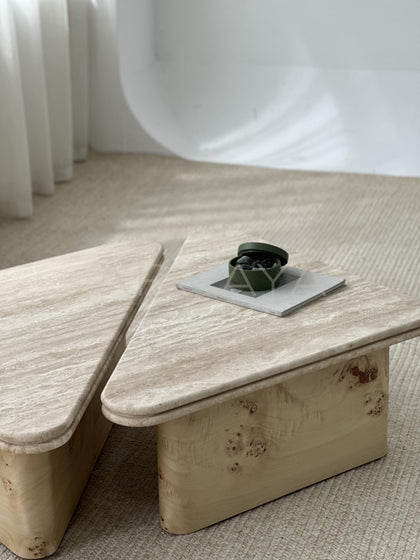 Modular Marble Coffee Table Rounded Edges - scene