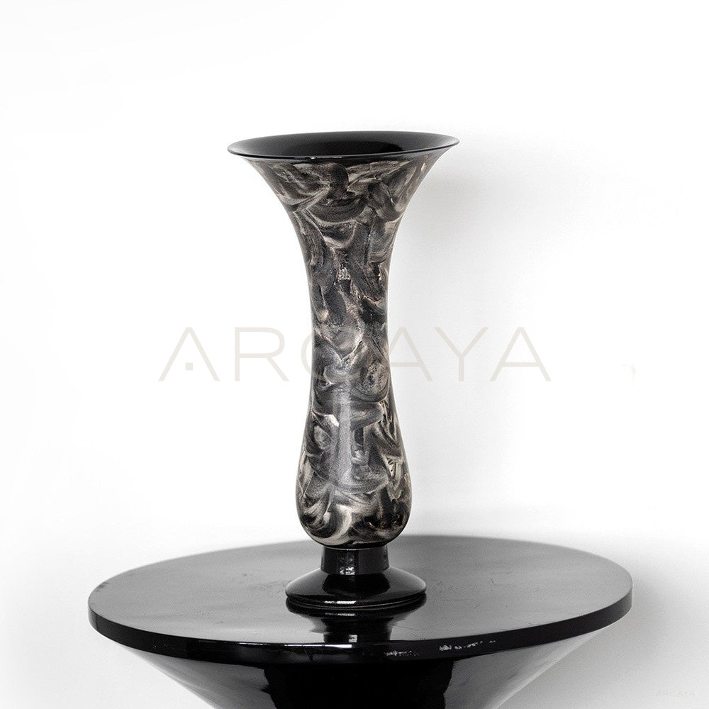 Xiangda Collab Black Silver Marble Pattern Vase - main
