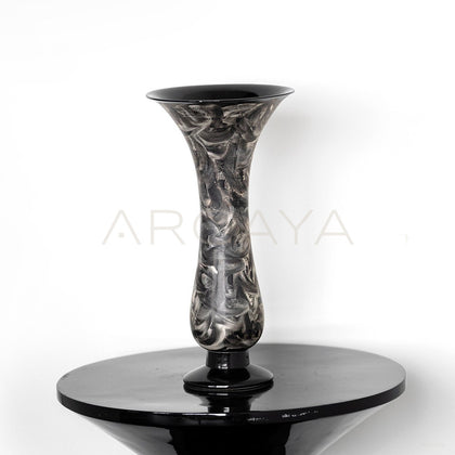 Xiangda Collab Black Silver Marble Pattern Vase - main