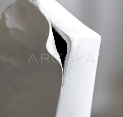 Black White Rock Texture Ceramic Vase - scene