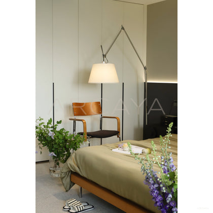 Mid Century Fabric Bed - scene