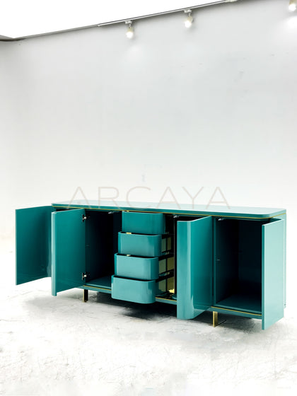 Curved Lacquered Storage Sideboard - scene