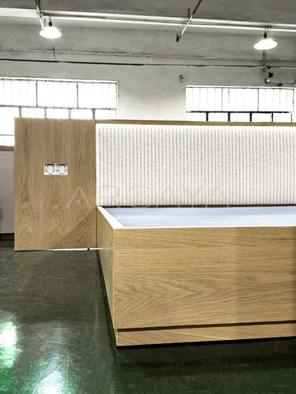 Solid Wood Floating Headboard Bed - scene