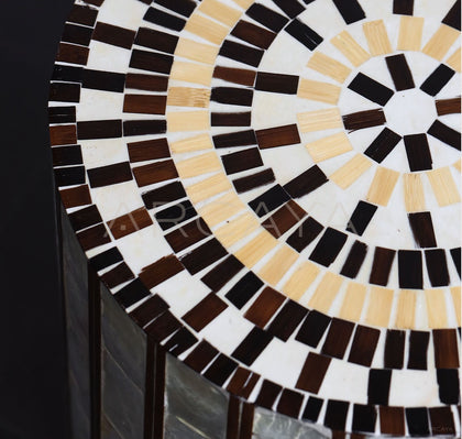 Shell Inlay Mobile Side Table - scene