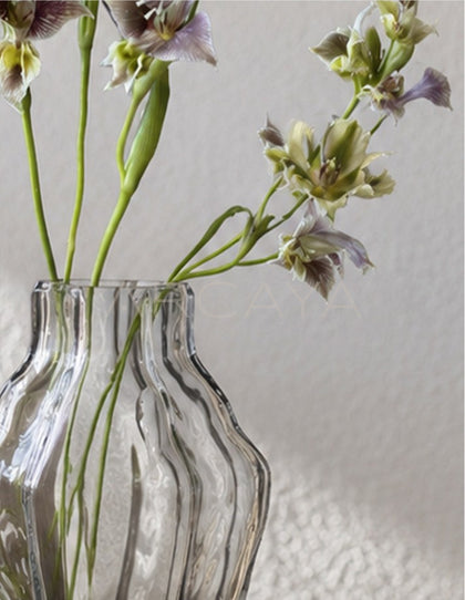 Ribbed Smoked Glass Vase - scene