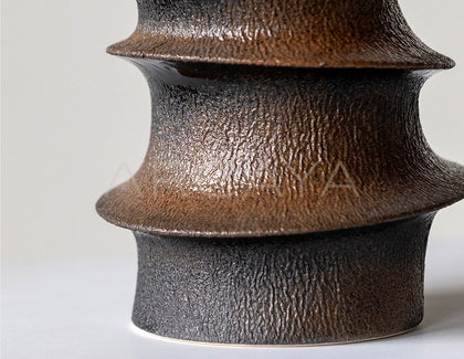 Handmade Spiral Sculpture Ceramic Vase - scene
