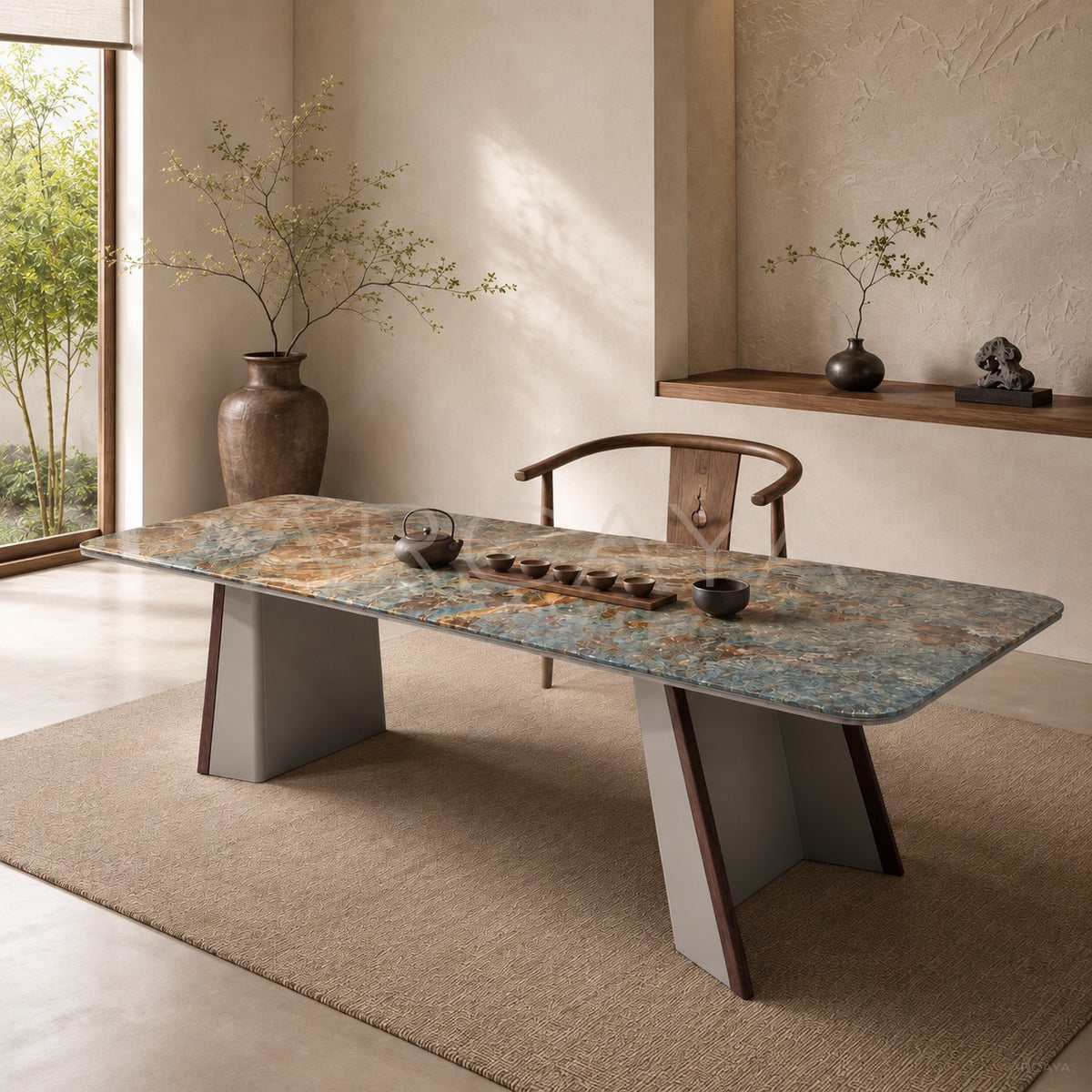 Daze Amazon Blue Stone Tea Table - main