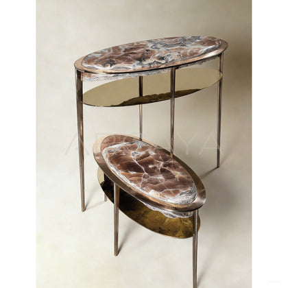 Aston Hand Forged Stone End Table - scene