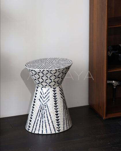 Shell Inlay Mobile Side Table - scene