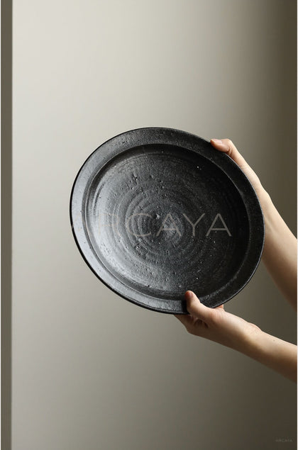 Amu Collab Chinese Stoneware Steak Plate - scene