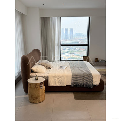 Curved Cotton Linen Bed Large - scene