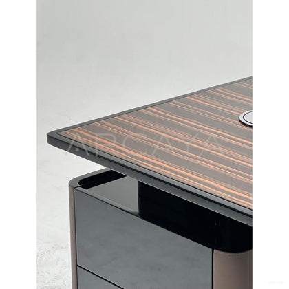 Italian Lacquered Curved Executive Desk - scene