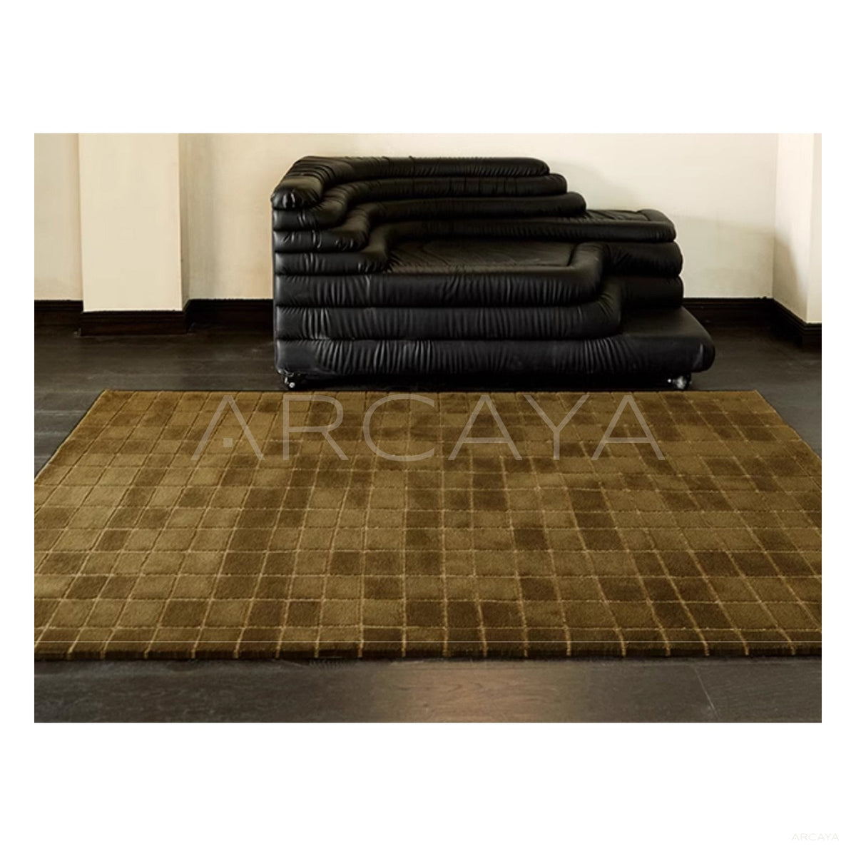 Olive Fine Check Rug Dsm P004 C03 in detail