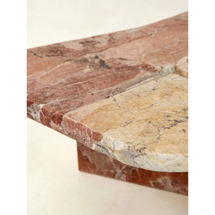 Aston Italian Bohemian Red Marble Coffee Table - scene