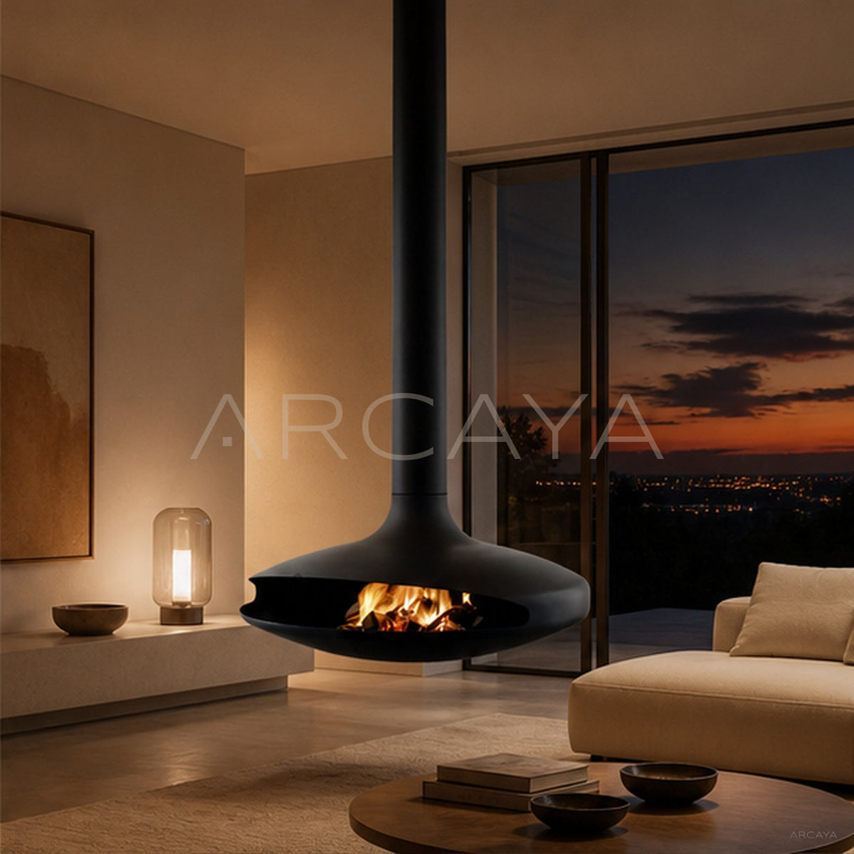 Flying Saucer Hanging Fireplace - main