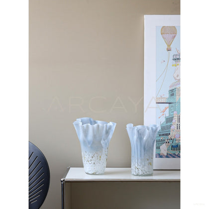 Mid Century Glass Vase Wide Mouth - scene