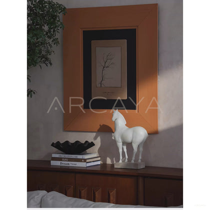 Faux Jade White Horse Sculpture - scene