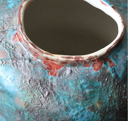 Vintage Kiln Glaze Textured Ceramic Vase - scene