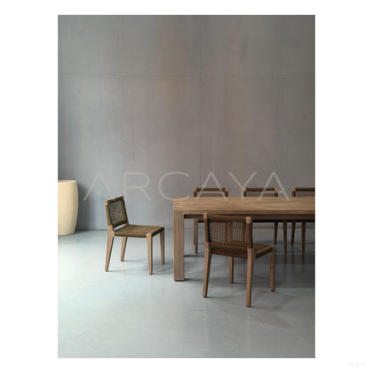 Outdoor Solid Wood Dining Table - scene