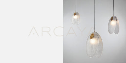 Clear Flower Leaf Pendant Light 54113 - scene