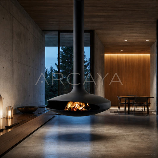 Flying Saucer Hanging Fireplace - scene