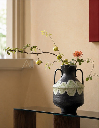 Dadan Double Ear Ceramic Vase Entryway - scene