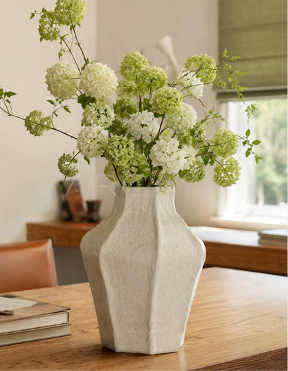 Handmade Irregular Plain White Vase Dining - scene