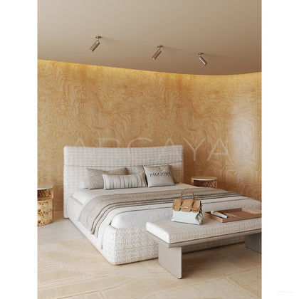 Plaid Cotton Linen Bed - scene