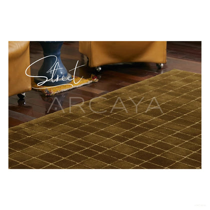 Olive Fine Check Rug Dsm P004 C03 - scene