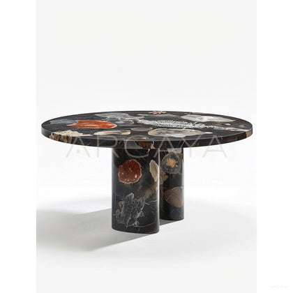 Colorful Black Glazed Table - scene