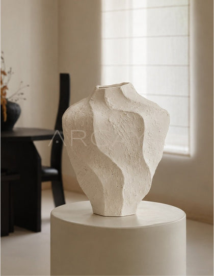 Handmade Stoneware Irregular Vase - scene