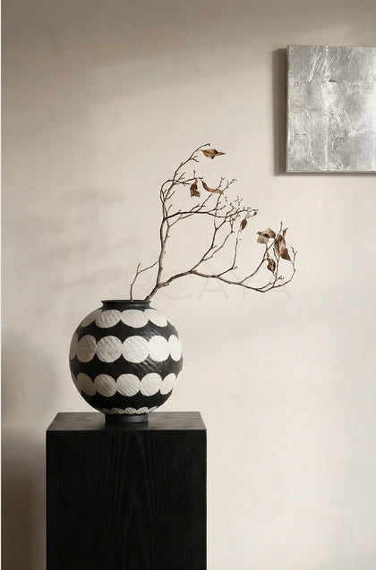 Dadan Hand Painted Large Ceramic Vase - scene