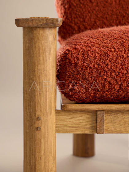 Yiduo Red Ark Solid Wood Lounge Chair - detail
