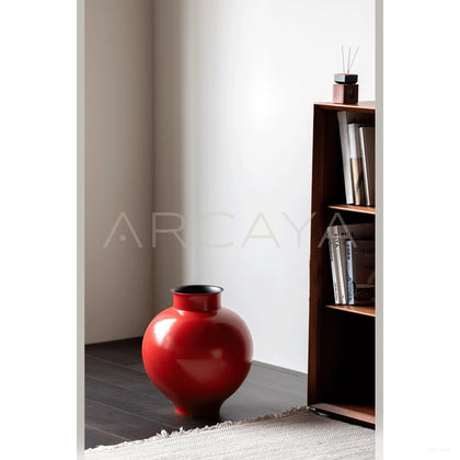 New Chinese Red Round Belly Ceramic Vase - scene