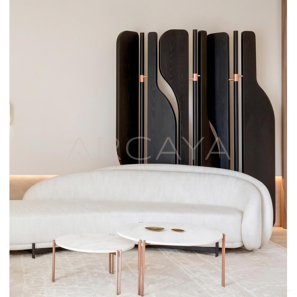 Curved Fan Folding Screen Hotel Style in detail