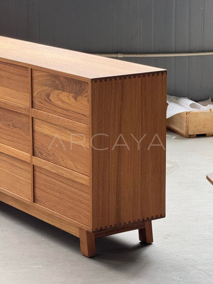 Burmese Teak Nine Drawer Chest - scene